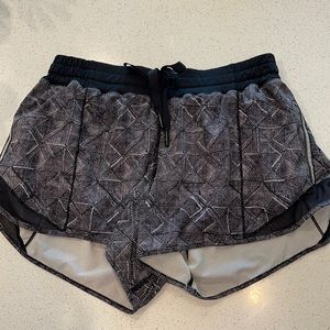 Lululemon 8 running shorts, 4 inch inseam.